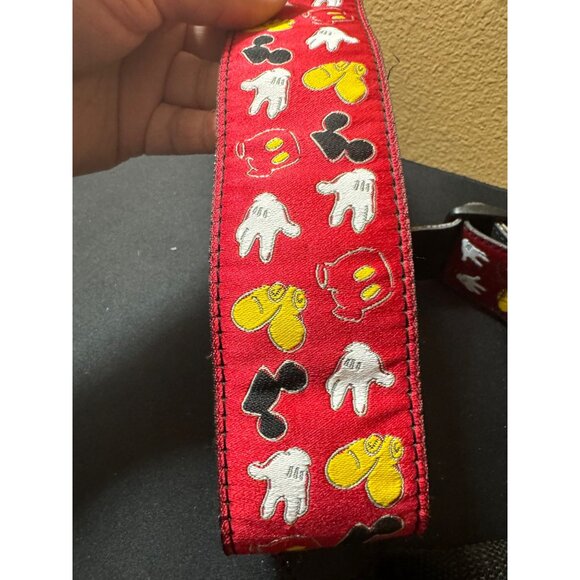 Disney Camera Strap With Mickey Mouse Gloves & Ears Pattern - Red Adjustable - Picture 2 of 6